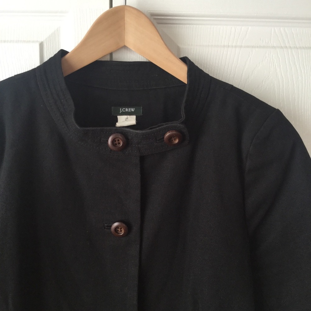J. Crew Black San Telmo Canvas Swing Cropped Jacke - Picture 5 of 10